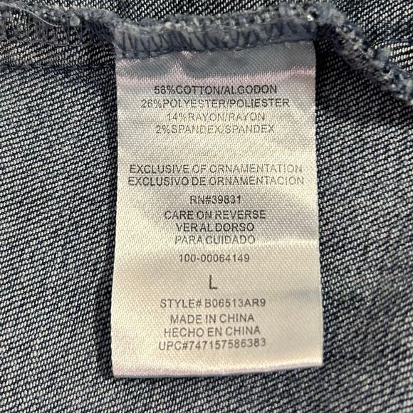 Democracy Denim Jean Jacket Blue Medium Wash Size Large Casual Western Travel - Picture 10 of 11